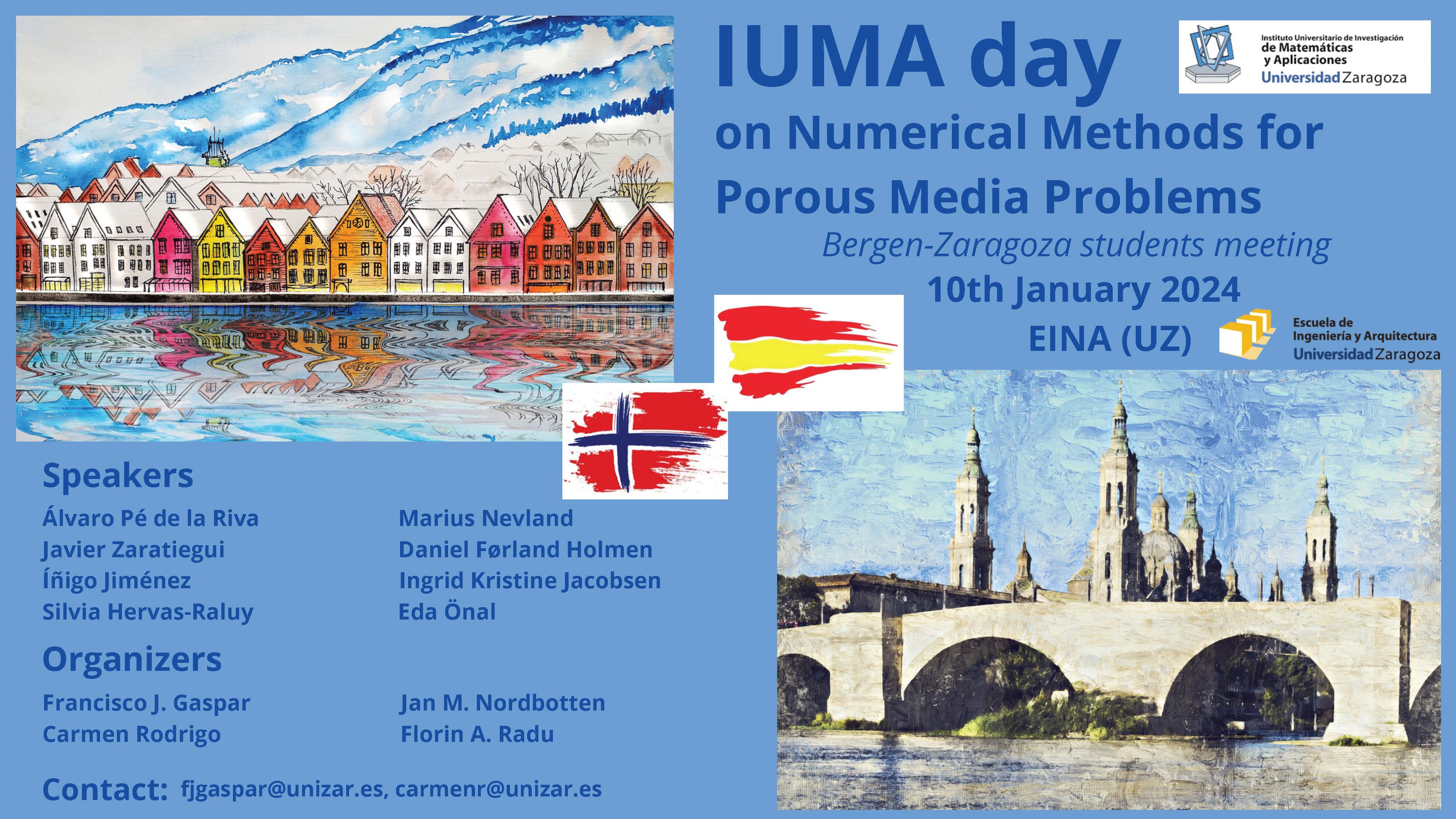 IUMA day on Numerical Methods for Porous Media Problems