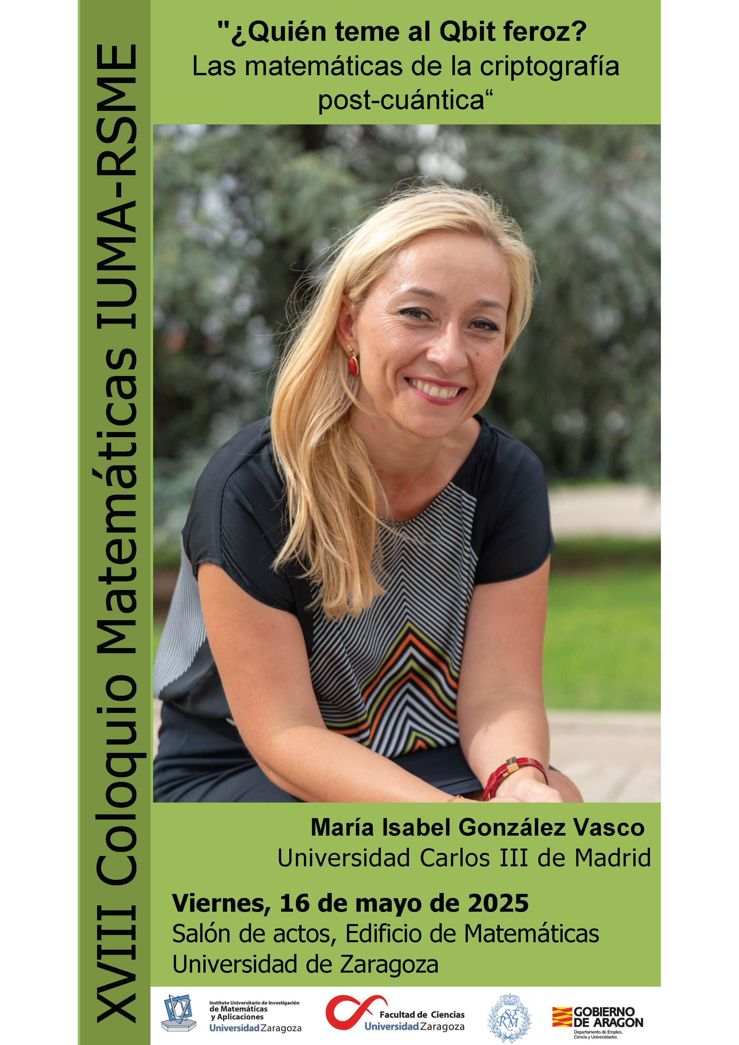 XVIII Coloquio IUMA-RSME - María Isabel González Vasco